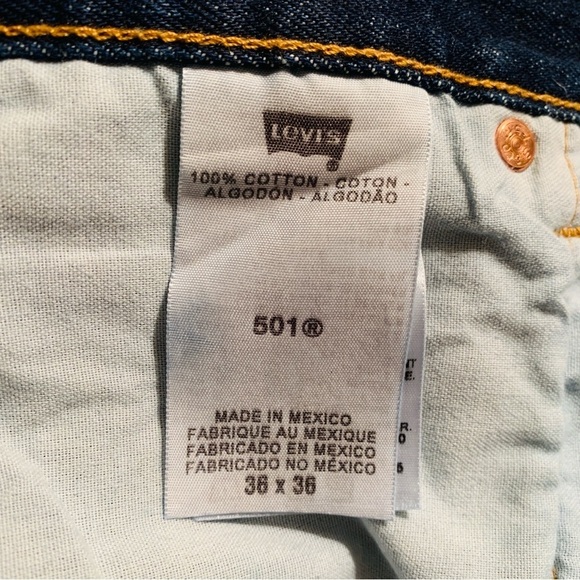 Levis 501 Straight Leg Button Fly Jeans - Picture 9 of 9